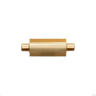 Pomo para mueble con placa T-Bar Arpa, Aluminio, Dorado, Cepillado
