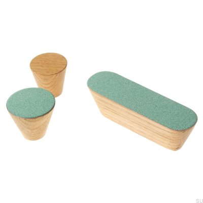 Tirador para mueble Melange Solo 60 Verde Esmaltado - Óleo Incoloro Semimate