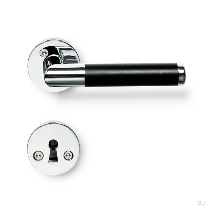 Manija de puerta Koster cromada pulida estándar escandinava