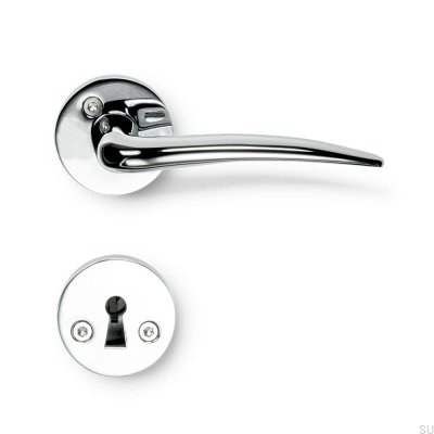 Manija de puerta cromada pulida Skagen, estándar escandinavo