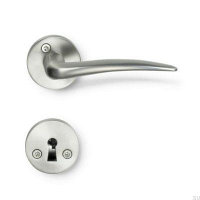 Manija de puerta Skagen en plata cepillada estándar escandinavo