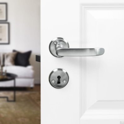 Manija de puerta Hven Cromo cepillado Estándar escandinavo