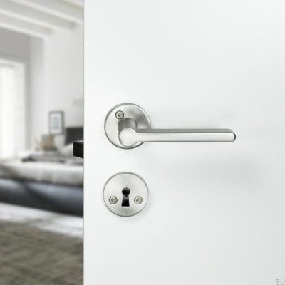 Manija de puerta Monza en plata cepillada, estándar escandinavo