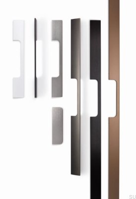 Tirador alargado para mueble Peak 1760, aluminio negro cepillado