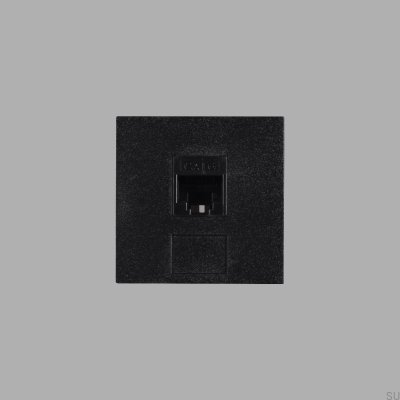 Conector modular RJ45 CAT6 de 45 mm, acero, negro, estándar europeo