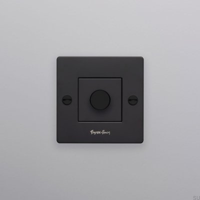 Interruptor regulador momentáneo LED Cross 1G 250W, acero negro, estándar europeo.