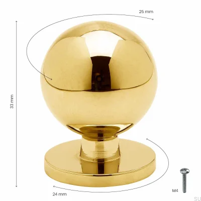 Pomo para muebles Solliden de latón, pulido, lacado