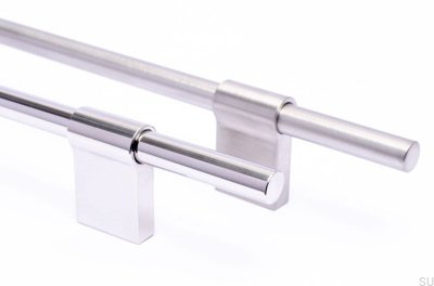 Tirador para mueble Line 128 Plata, Acero, Pulido