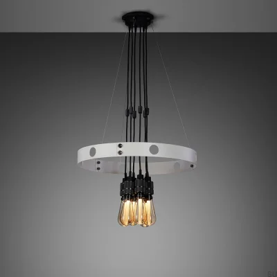 Lámpara colgante ajustable Hero 3m en gris acero con bronce quemado