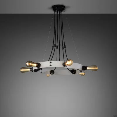 Lámpara colgante ajustable Hero 3m en gris acero con bronce quemado