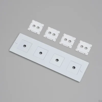 Marco con relleno Placa Horizontal 4G Acero Blanco Norma Europea