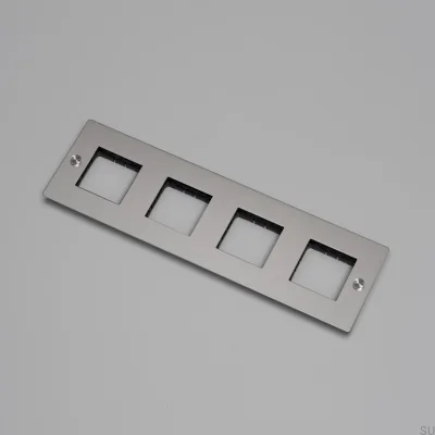 Marco sin relleno Placa Universal 4G Acero Plata Norma Europea