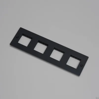 Marco sin relleno Placa Universal 4G Acero Negro Norma Europea