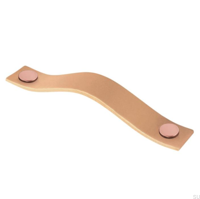 Tirador para mueble alargado 0156L Cuero y Cobre