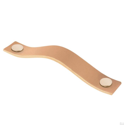 Tirador para mueble oblongo 0156L Cuero con dorado
