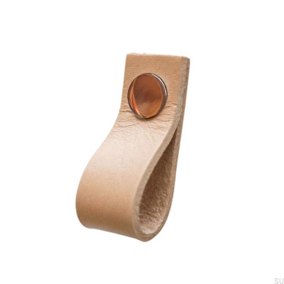 Tirador para mueble Loop Piel y Cobre
