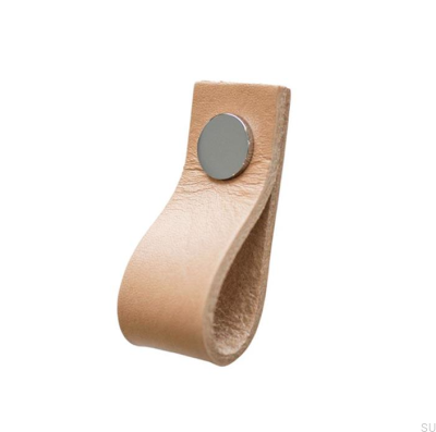 Tirador para mueble Loop Cuero con Cromo