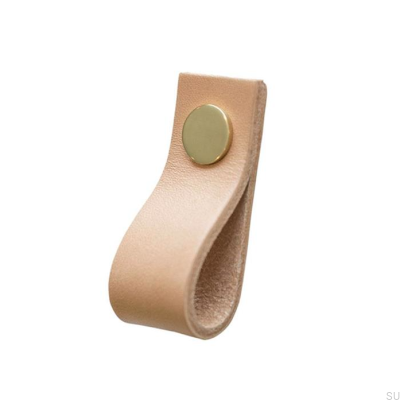 Tirador para mueble Loop Cuero con oro