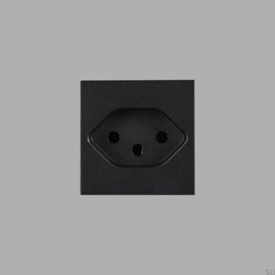 Toma de corriente modular individual tipo J suiza de 45 mm, color negro, estándar europeo