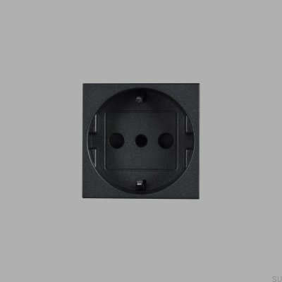 Base modular individual tipo F + L italiana de 45 mm, color negro, estándar europeo