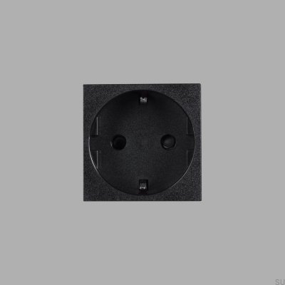 Base modular individual tipo F Schuko 45 mm negra estándar europeo