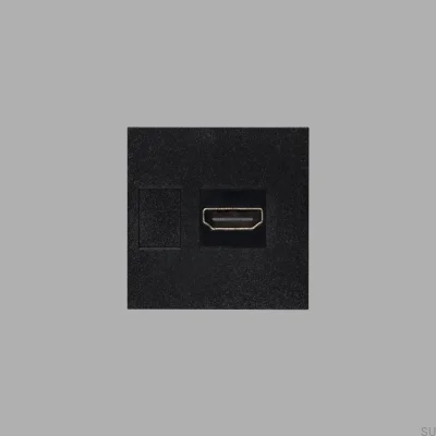 Módulo conector HDMI de 45 mm, color negro, estándar europeo