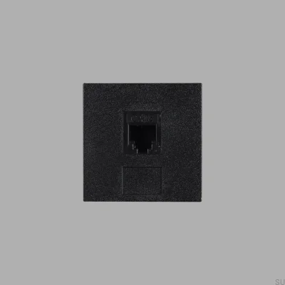 Módulo de conector telefónico RJ11 Cat 3 de 45 mm, color negro, estándar europeo