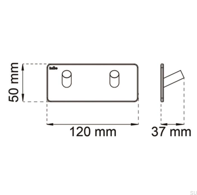 Colgador de pared Edge 120, acero inoxidable cepillado