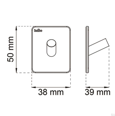 Colgador de pared negro de acero inoxidable Edge 38