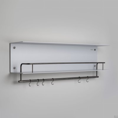 Estante para colgar con perchas en color gris acero con metal de cañón