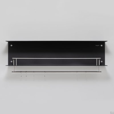 Estante con perchas Percha Acero Negro con Plata