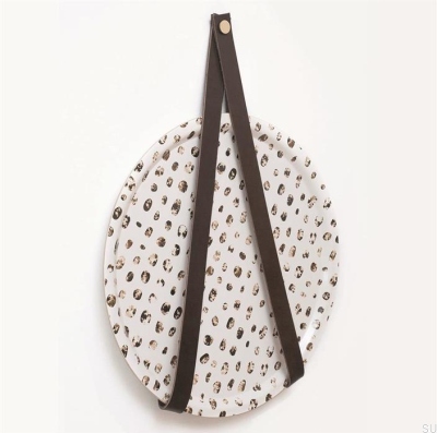 Perchero de pared 0150L Cuero Marrón Oscuro con Oro