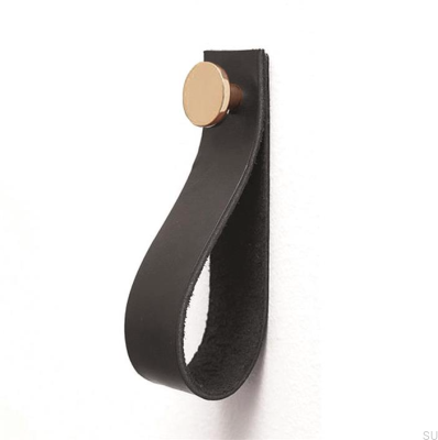 Colgador de pared 0153L Cuero Negro con Oro