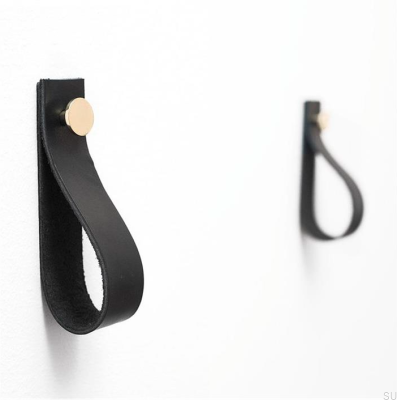Colgador de pared 0153L Cuero Negro con Oro