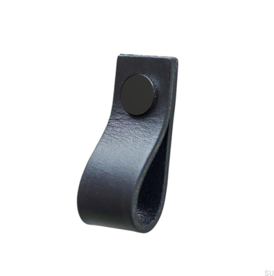 Tirador para mueble Loop Cuero Negro con Negro