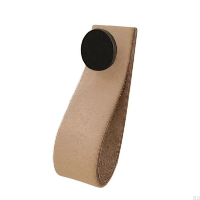 Tirador para mueble Loop 80 Cuero con Negro