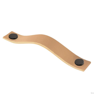 Tirador para mueble oblongo 0156L 128 Cuero con Negro