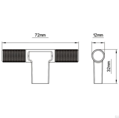 Pomo para mueble T-Bar 2509 Níquel Cepillado