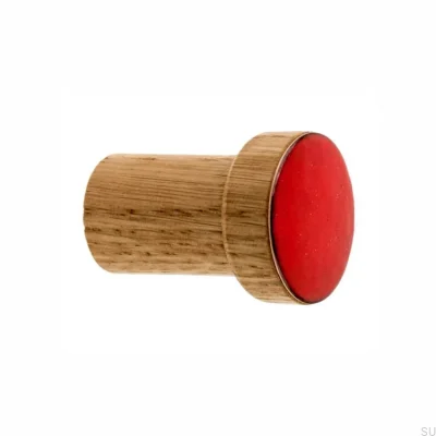 Colgador de pared Simple, Madera, Esmaltado, Rojo - Óleo, Incoloro Semimate