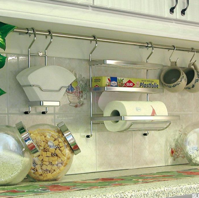 Estante de esquina para sistema de tubería de cocina Cromo pulido