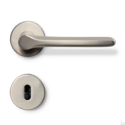 Manija de puerta de aluminio cepillado plateado Sintra