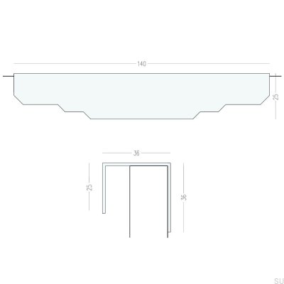 Tirador para mueble con borde Karla Latón cepillado sin pintar