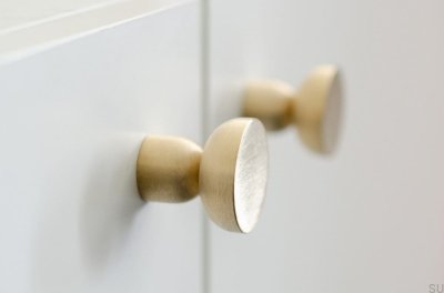 Pomo para mueble Kokeshi 3032, latón cepillado, sin barnizar