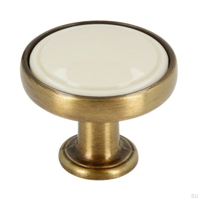 Pomo para mueble 1971 30 Bronce antiguo con beige