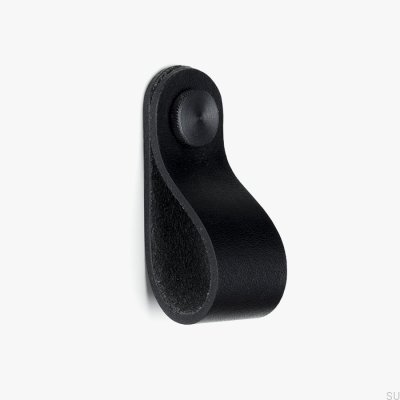 Mueble Pomo Pasador Cuero negro con negro