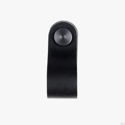 Mueble Pomo Pasador Cuero negro con negro