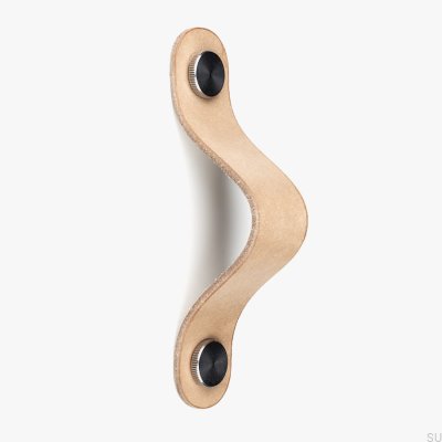 Tirador para mueble alargado Pin-Pin Cuero con plata