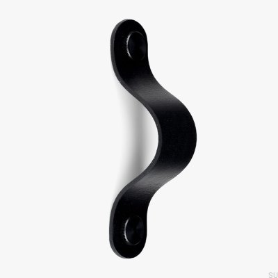 Tirador para mueble alargado Pin-Pin Cuero negro con negro