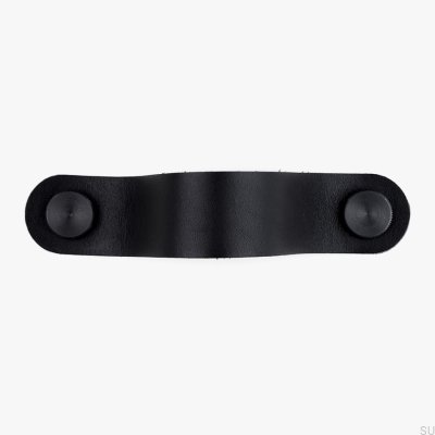 Tirador para mueble alargado Pin-Pin Cuero negro con negro