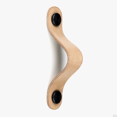 Tirador para mueble alargado Pin-Pin Cuero con negro